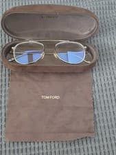 Image of TOM FORD Blue Block Eyeglasses FT5691 028 52mm Mens Medium Metal Pilot ROSE GOLD