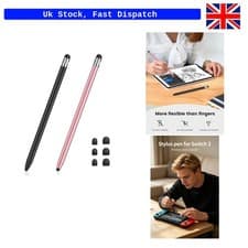 Image of 2-in-1 Capacitive Stylus Pen for Touch Screens – Universal & Replacement Tips...
