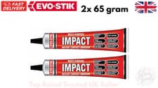 Image of 2x Evo Stik Impact Instant Contact Adhesive Multi Purpose Glue High Strength 65g