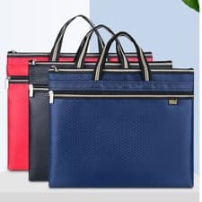 Image of Waterproof A4 ZIPPED BINDER Conference Folder & Document Bag Black Blue Red