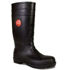 Image of SAFETY WELLINGTON BOOT STEEL TOE CAP BLACK FARM BUILDERS CHEMICAL MENS LADIES EN