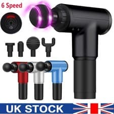 Image of Massage Gun Deep Tissue Muscle Therapy Percussion Message Relax Back Neck+4 Head