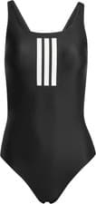 Image of adidas Womens 3 Stripes V-Back Swimsuit Black/White JE1921 - UK Size 32"