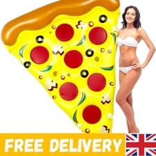 Image of PVC Giant Pizza Pool Float 180CM x 150CM with Cup Holders - Fun Summer Essential