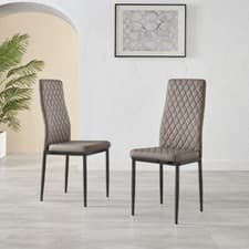 Image of Set of 4 Milan Faux Leather High Back Dining Chairs With Industrial Black Metal