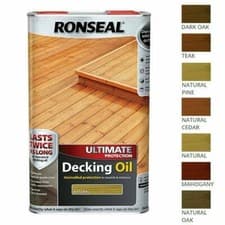 Image of Ronseal Ultimate Protection Decking Oil | Waterproof Sun Rain Protector 2.5/5L