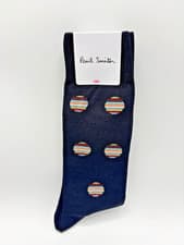 Image of Paul Smith Navy Signature Stripe Polka Dot multi stripe Socks