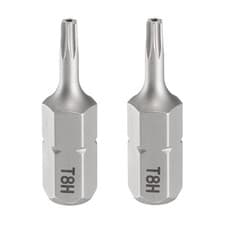 Image of 2pcs T8H Magnetic Torx Screwdriver Bit 1/4" Hex Shank 25mm Length S2 Steel