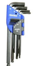 Image of Facom Expert Hex Key Set 9 Piece Long Arm Ball End Metric 1.5-10mm - Inc VAT