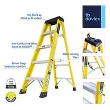 Image of TB Davies Electricians Fibreglass Step Ladders - 4,5,6,8 & 10 Treads