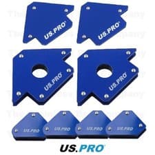Image of US PRO Set of 8 Welding Magnets 2 x 25lb (75mm) 2 x 50Lb (100mm) 4 x Mini