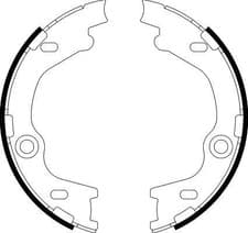 Image of HELLA 8DA 355 050-811 BRAKE SHOE SET PARKING BRAKE Rear
