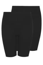 Image of Yours Curve Women's Plus Size 2 Pack Cycling Shorts