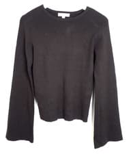Image of M&S Women's Flare Sleeve Rib Jumper Size L Bitter Chocolate NEW