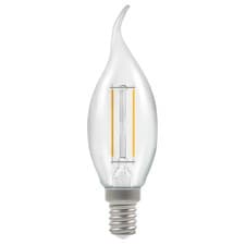 Image of Bent Tip Candle 2.2 = 25 Watt Clear SES E14 LED 2700k warm white Crompton 18594