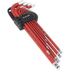 Image of Sealey 11 Piece Anti Slip Extra Long Ball End Hexagon Key Set Metric