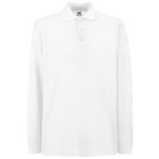 Image of Fruit of the Loom Premium long sleeve polo 63-310-0 - 3-button placket with self