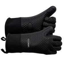 Image of Geekhom Silicone Oven Gloves Heat Resistant Mitts Bbq Waterproof Weber RRP £17