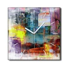 Image of Canvas Clock Print Wall Art Home decor Hand-painted background Abstract 30x30
