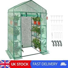 Image of Walk-In Green House, 4.6 X 2.4 X 6.7 Ft Greenhouse With Shelves, Set Up In