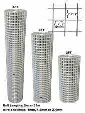 Image of Galvanised Welded Wire Mesh Garden Pet Dog Cat Bird Aviary Rabbit Hutch Fencing