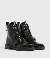 Image of ALLSAINTS Donita buckled Leather Ankle Boots New WITH BOX
