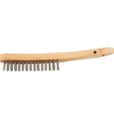 Image of 1x Connect 2 Row Wooden Handle Wire Scratch Brush Pack 4 Garage DIY Handy