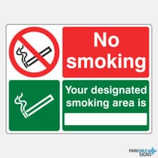 Image of No Smoking Your Designated Smoking Area Is Sign (landscape)