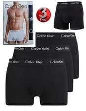 Image of Calvin Klein Men's CK 3 Pack Black Low Rise Trunk Boxer Brief