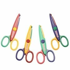 Image of Mundial Crazy Cuts Kids Paper Craft School Scissors 4 Pack Zig Zag / Wave