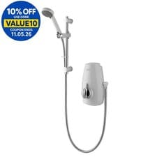 Image of Aqualisa Aquastream Power Shower Thermostatic White & Chrome 4 Spray 813.40.21