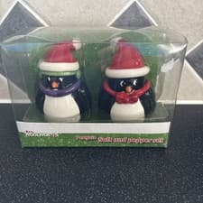Image of Christmas Penguin Salt & Pepper Set Woolworths Xmas Tableware