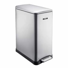 Image of Cooks Professional 50L Dual Recycling Slimline Pedal Bin | Silver