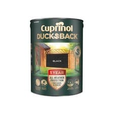 Image of Cuprinol Ducksback 5 Year Waterproof for Sheds & Fences Black 5 litre CUPDBBL5L