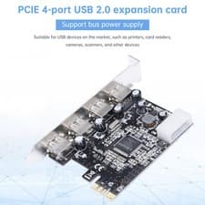 Image of HUB PCIE to USB 2.0 Expansion Card Moschip Adapter Card Large 4PIN Power Supply.