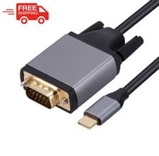 Image of USB-C Type-C to VGA Cable Lead USB 3.1 Male to 15-pin VGA Male Full HD
