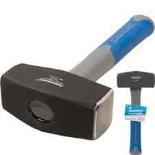 Image of Silverline 4lb Club Lump Hammer Hardened Steel Head Fibreglass Grip Handle 1.8Kg