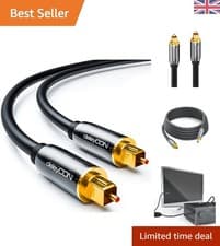 Image of 1.5m Toslink Optical Digital Audio Cable - High-Quality Data Transfer - Black
