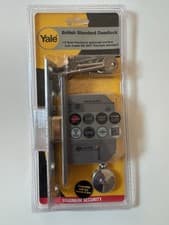 Image of Yale British Standard 5 Lever Chrome Deadlock 64mm / 2.5" - PM562CH67 Free Post