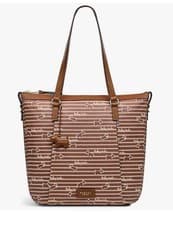 Image of Radley Responsible Stripe Medium Zip Top Tote/Shoulder Bag In Caramel BNWT