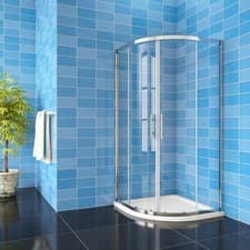 Image of Quadrant Shower Enclosure and Tray Walk In Corner Cubicle 6mm Glass Screen Door