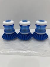 Image of 3 Pcs Dish Brush with Soap Dispenser for Dishes Pot Pan Kitchen Sink Scrubbing