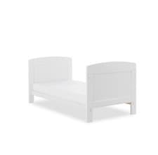 Image of Obaby Grace Cot Bed Mini White Wooden Compact For Baby Toddler Adjustable Base