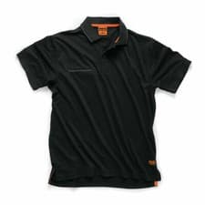 Image of Scruffs Hard Wear Worker Polo Black Sizes S M L XL XXL Lightweight Work Wear