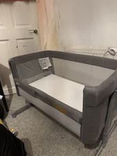 Image of Joie Roomie Glide Gliding Bedside Crib - Foggy Grey -