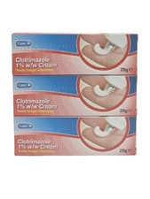 Image of Clotrimazole 1% Cream Antifungal Treatment for Fungal Infection 20g x3 Triple Pa