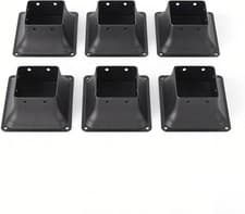 Image of 4x4in Post Base 6Pcs Inner Size 3.6"X3.6" Post Anchors Deck Fence Post Holder