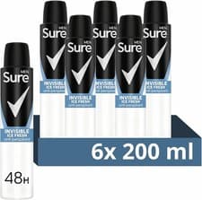 Image of Sure Men Invisible Ice Fresh Aerosol Anti-Perspirant Deodorant 48H - 6 X 200ML