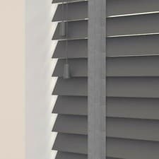 Image of FAUX WOOD 50MM VENETIAN BLINDS SLATS TAPE GREY WHITE