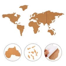Image of 1 Set World Map Shaped Notice Board Cork Message Boards Cork Board World Map